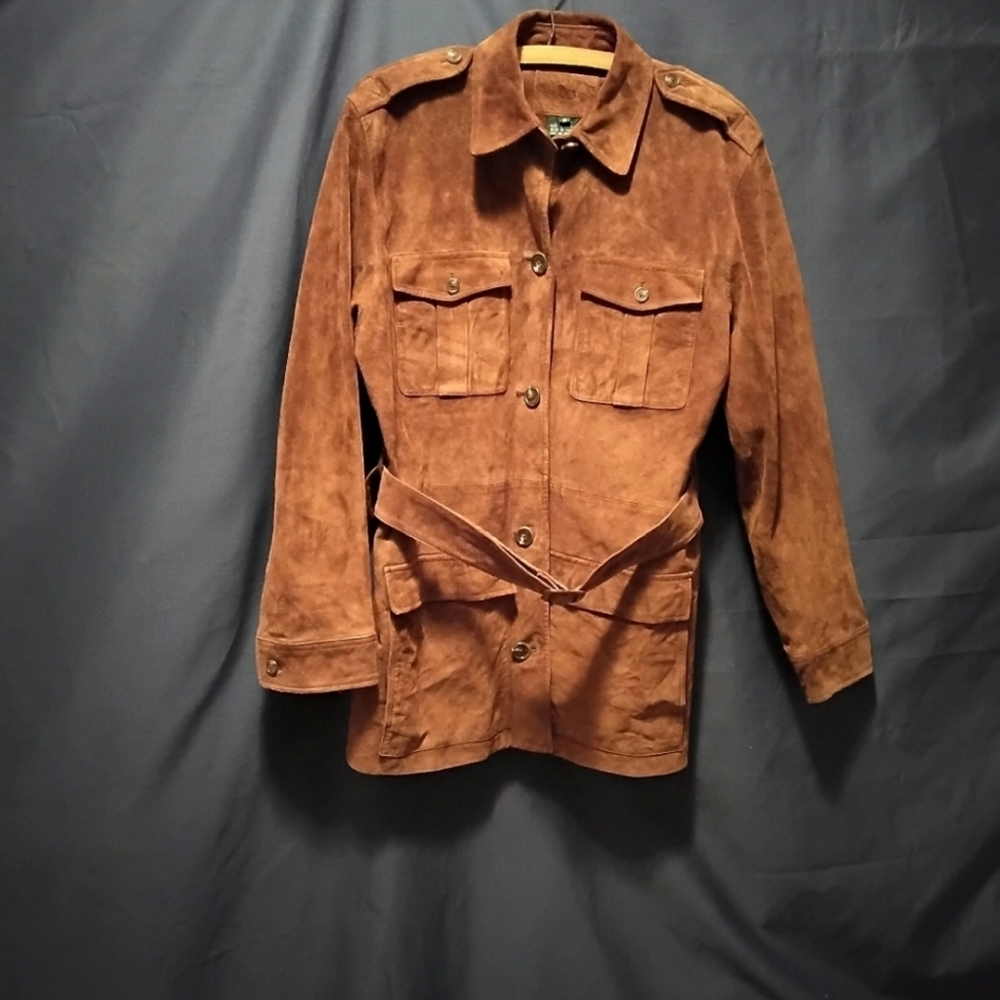 🔥 LRL RALPH LAUREN SUEDE MILITARY BELT JACKET 🔥